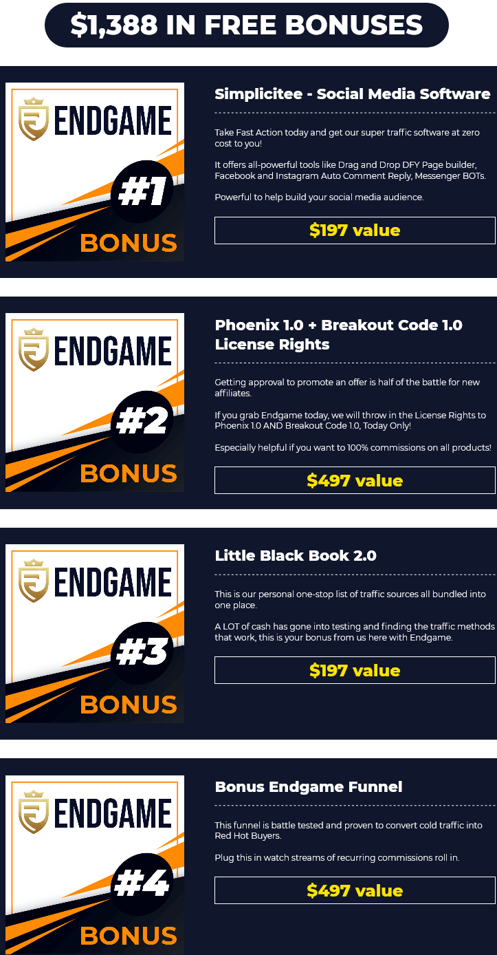 Endgame-bonuses